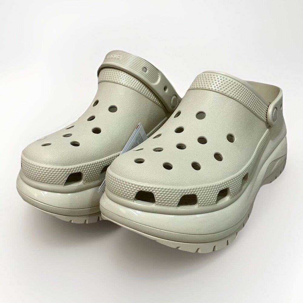 Crocs Mega Crush Clog Classic Bone Platform Shoes Women’s Size 9 Men’s 7 New